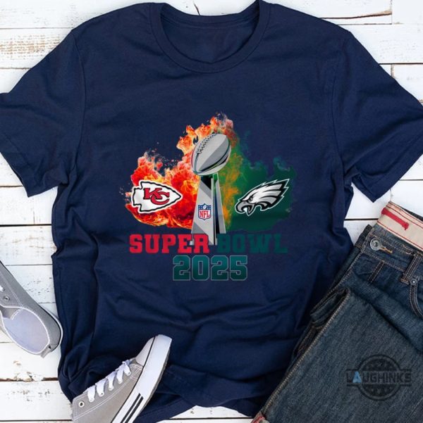 super bowl 2025 eagles vs chiefs shirt football superbowl tee