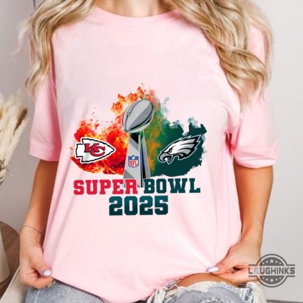 super bowl 2025 eagles vs chiefs shirt football superbowl tee