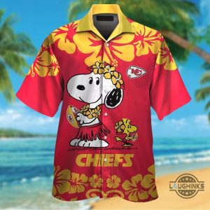 snoopy aloha kc chiefs hawaiian shirt and shorts