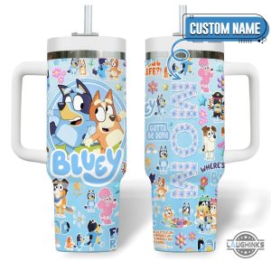 bluey mom custom name stanley tumbler cup dupe 40oz