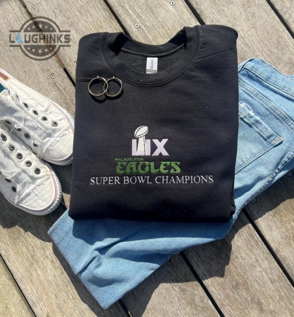 eagles superbowl champions lix 2025 embroidered sweatshirt t shirt hoodie