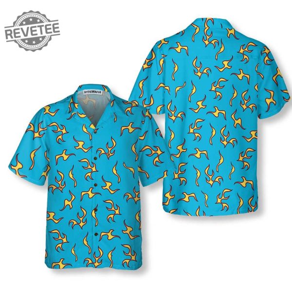 Cherry Bomb Button Up Shirt Golf Wang Flame Pattern Hawaiian Shirt Unique Gift For Men Women Unique revetee 1 1