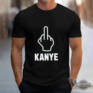 kayne west new tshirt middle finger