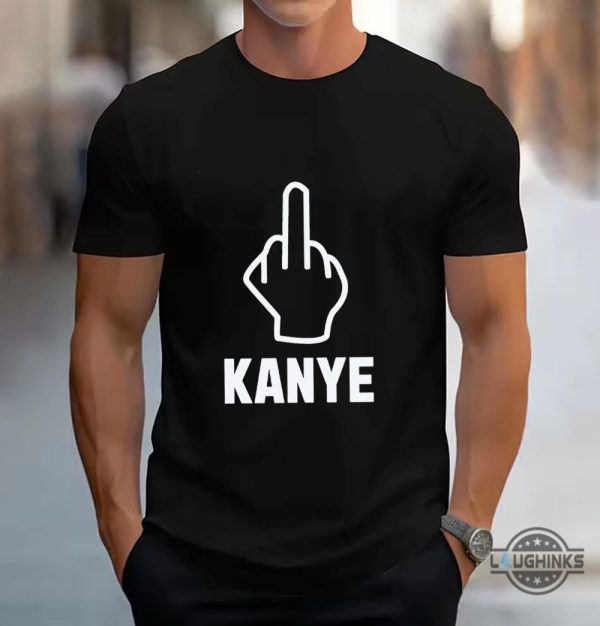 kayne west new tshirt middle finger