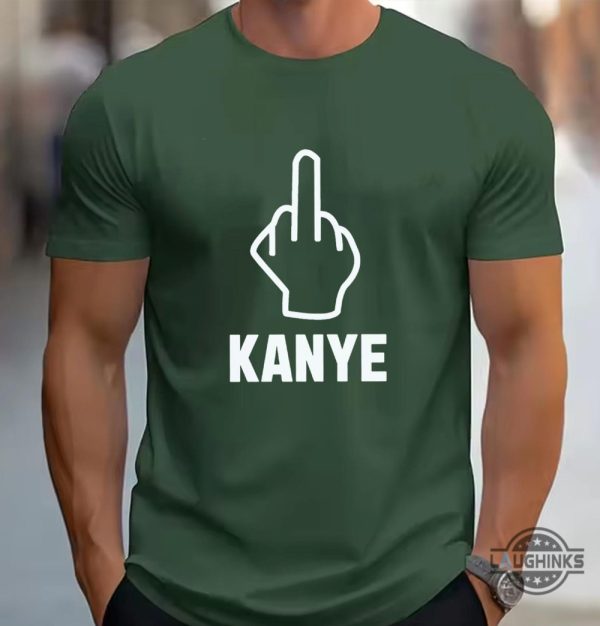 kayne west new tshirt middle finger