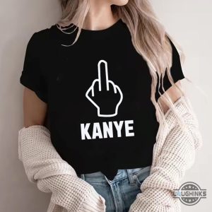 kayne west new tshirt middle finger