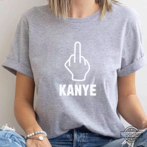 kayne west new tshirt middle finger