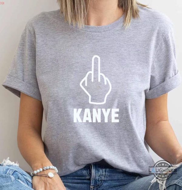 kayne west new tshirt middle finger