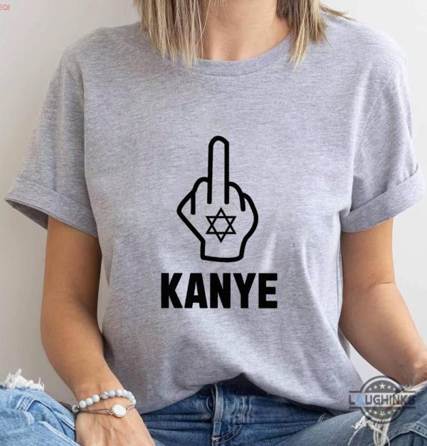 fuck kanye shirt anti nazi tee new kayne west middle finger shirt