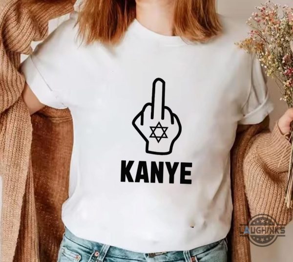 fuck kanye shirt anti nazi tee new kayne west middle finger shirt