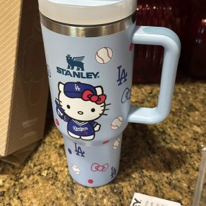 custom hello kitty la dodgers 40oz stanley cup dupe