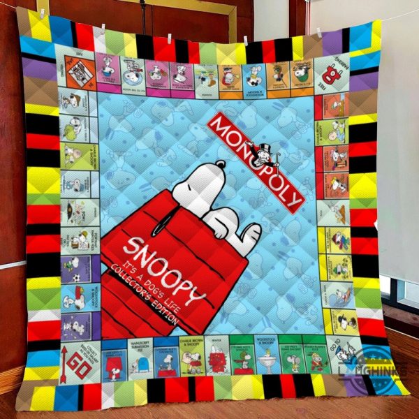 snoopy monopoly quilt blanket