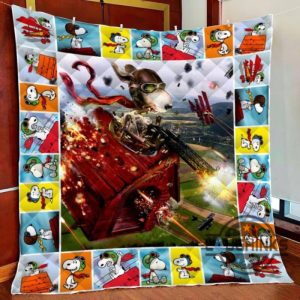 pilot snoopy quilt blanket