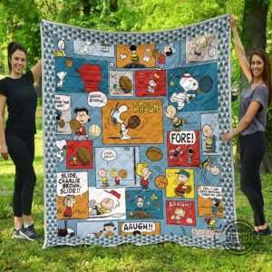 the peanuts cartoon quilt blanket