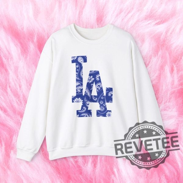 La Paisley Bandana Los Angeles Dodgers T Shirt Hoodie Sweatshirt Tee Gift For Men Women Crewneck Pullover Unique revetee 1 1