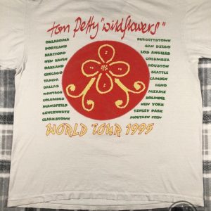 1995 tom petty wildflowers tour concert t shirt reprinted