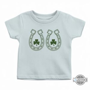 st patricks day baby tee four leaf clover lucky croptop shirt cowgirl lucky horseshoe tee laughinks 1