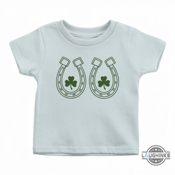 st patricks day baby tee four leaf clover lucky croptop shirt cowgirl lucky horseshoe tee laughinks 1