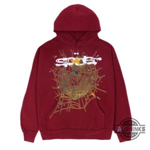 maroon spider hoodie and sweatpants replica