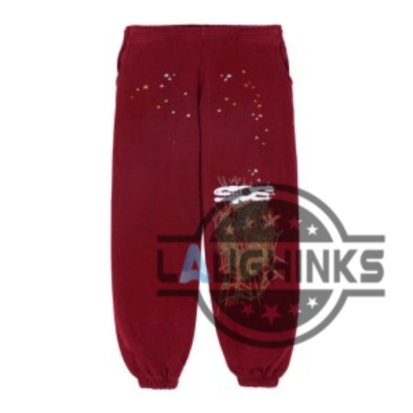 maroon spider hoodie and sweatpants replica