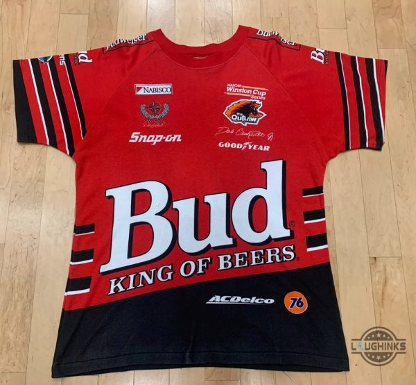 nascar graphic tee replica dale earnhardt jr bud king of beers aop 1999 shirt