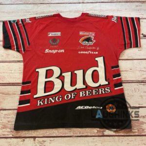 nascar graphic tee replica dale earnhardt jr bud king of beers aop 1999 shirt