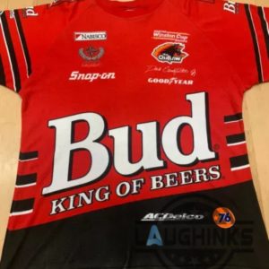 nascar graphic tee replica dale earnhardt jr bud king of beers aop 1999 shirt