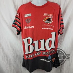 nascar graphic tee replica dale earnhardt jr bud king of beers aop 1999 shirt