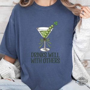 martini cocktail lucky shirt drinks well with others st patricks day shirt