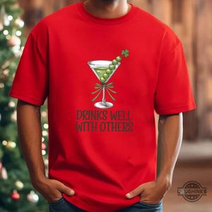 martini cocktail lucky shirt drinks well with others st patricks day shirt