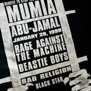 free mumia rage against the machine t shirt