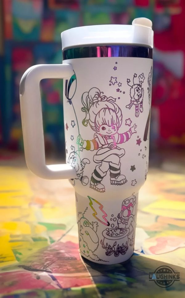 rainbow brite 40oz engraved chroma tumbler cup