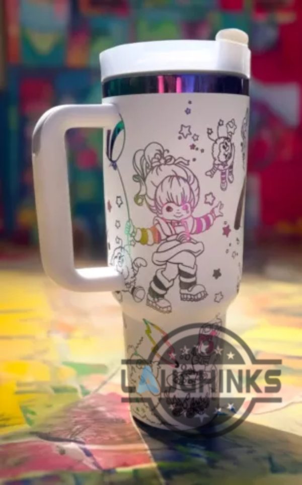 rainbow brite 40oz engraved chroma tumbler cup