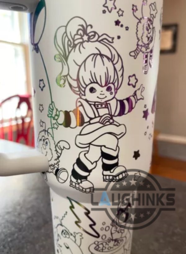 rainbow brite 40oz engraved chroma tumbler cup