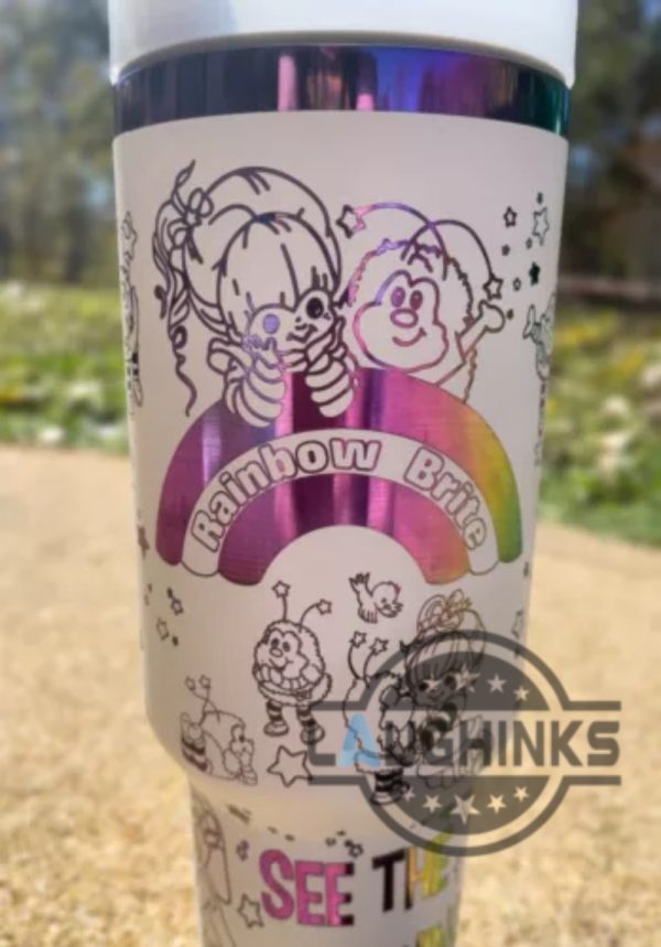 rainbow brite 40oz engraved chroma tumbler cup