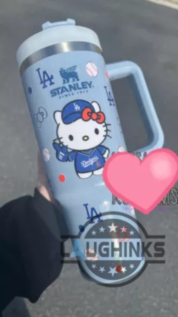 la dodgers hello kitty stanley cup dupe 40oz