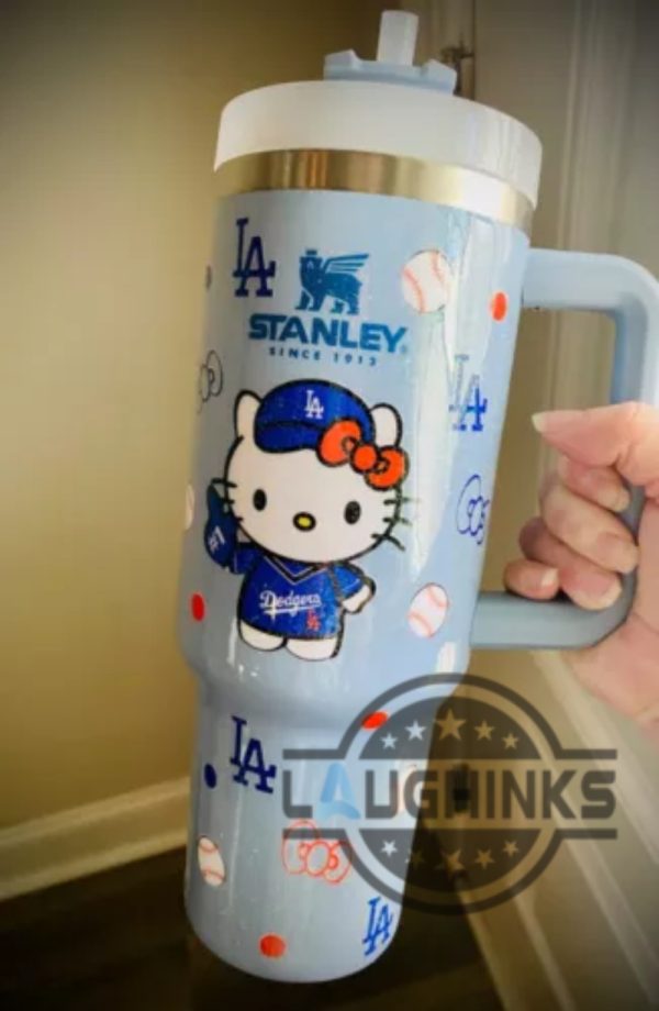 la dodgers hello kitty stanley cup dupe 40oz