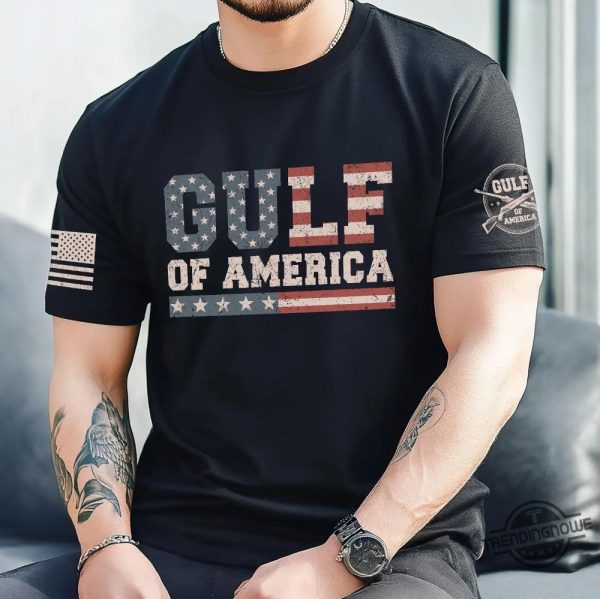 The Gulf Of America Shirts American Flag Tee For Men 4Th Of July T Shirt trendingnowe 2
