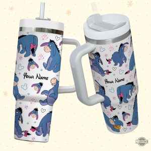 custom name eeyore 40oz tumbler with handle and straw