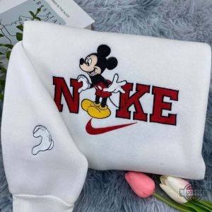 mickey and minnie mouse nike embroidered matching shirts