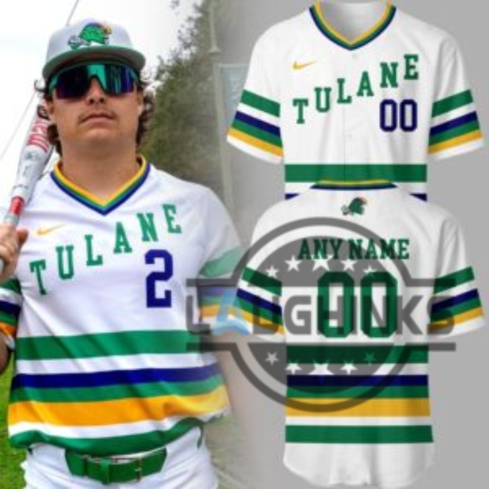 Custom Tulane mardi gras baseball jersey