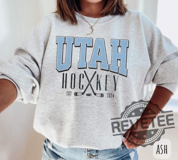 Vintage Utah Hockey Sweatshirt T Shirt Hoodie For Salt Lake City Sports Fans Utah Ice Hockey Crewneck Apparel Hockey Club Shirts Collection revetee 1