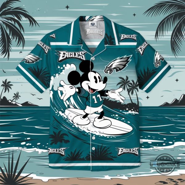 philadelphia eagles mickey mouse hawaiian shirt