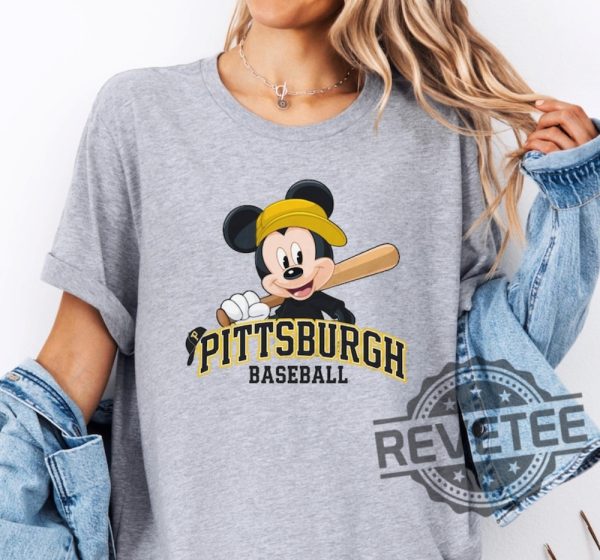 Pittsburgh Steelers Mickey Mouse Baseball Shirt Hoodie Sweatshirt Fun Disney Baseball Fan Tee Unique Gift Idea revetee 1