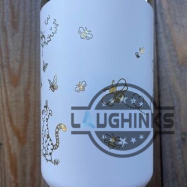 winnie the pooh golden engraved tumbler with handle