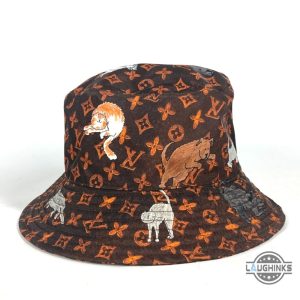 funny cat monogram lv bucket hat