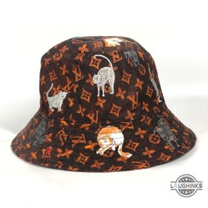 funny cat monogram lv bucket hat