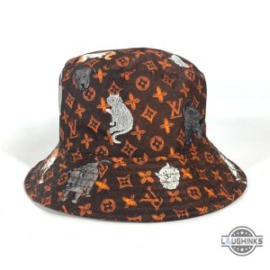 funny cat monogram lv bucket hat