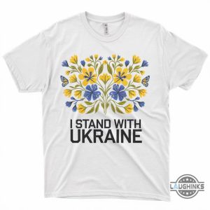 floral i stand with ukraine shirt