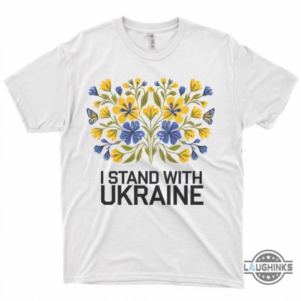 floral i stand with ukraine shirt